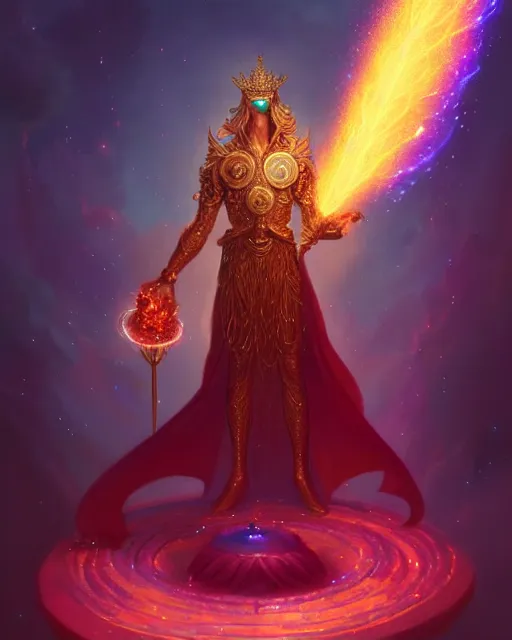 Prompt: a character portrait of only one male angel of justice with golden fiery wings, surrounded with spiriling sparkling rose crystals and galaxies, by peter mohrbacher, hyper light drifter, jim burns, greg rutkowski, trending on artstation