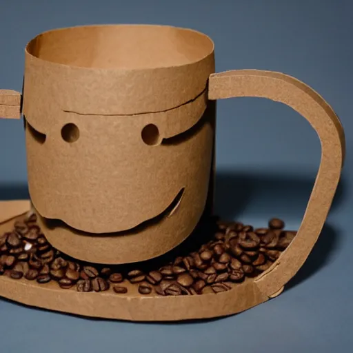 Image similar to a coffee mug made of cardboard