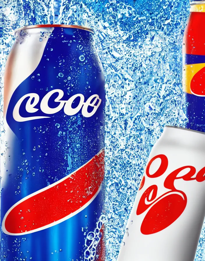 Image similar to Pepsi vs Coke vs Fanta vs Water, hyper realism, high detail, octane render, 8k, depth of field