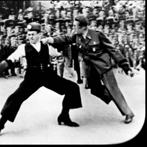 Prompt: biden kicking hitler 1 9 4 5 photo 4 k