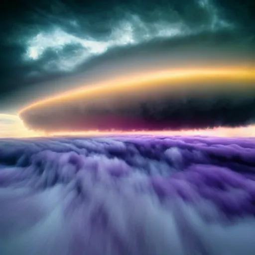 Image similar to amazing photo of a purple clouds in the shape of a tornado, digital art, by marc adamus, beautiful dramatic lighting