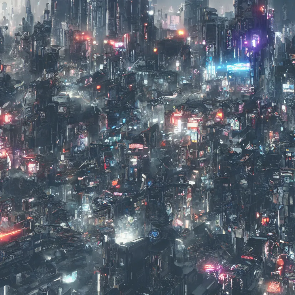 Prompt: cyberpunk style city, a bomb hit the the city, many police and soldiers set up a cordon around, 8 k, cg, sunlight, cinematic, highly detailed, ultra detailed by tatsuki fujimoto