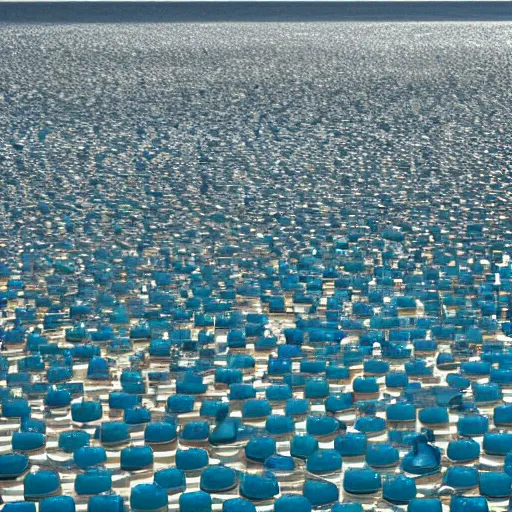 Image similar to sea with million bottles