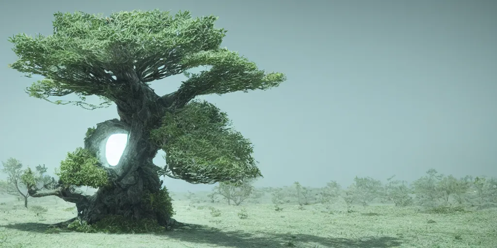 Image similar to futuristic tree of the last tree on earth, octane render, professional lighting, unreal engine 5