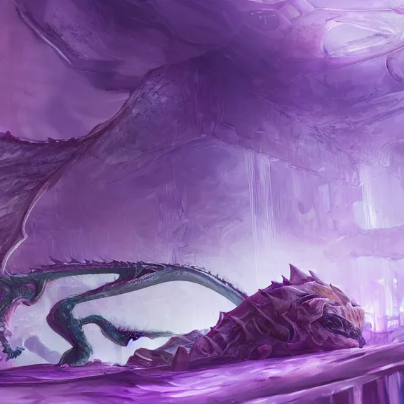 Prompt: inside a cavernous living stomach, the walls purple and pulsing, acid pooling on the floor, digesting a small dragon, food pov, micro pov, vore, digital art, furry art, anthro art, warframe infested art, high quality, 8k 3D realistic, macro art, micro art, Furaffinity, Deviantart, Eka's Portal, G6