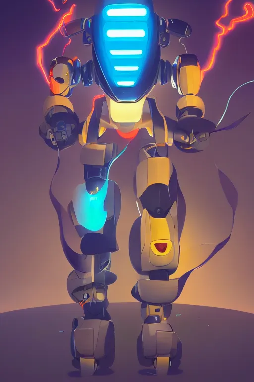 Image similar to metabots medabots medarotto medarot robot minimalist comics, behance hd by jesper ejsing, by rhads, makoto shinkai and lois van baarle, ilya kuvshinov, rossdraws global illumination ray tracing hdr radiating a glowing aura