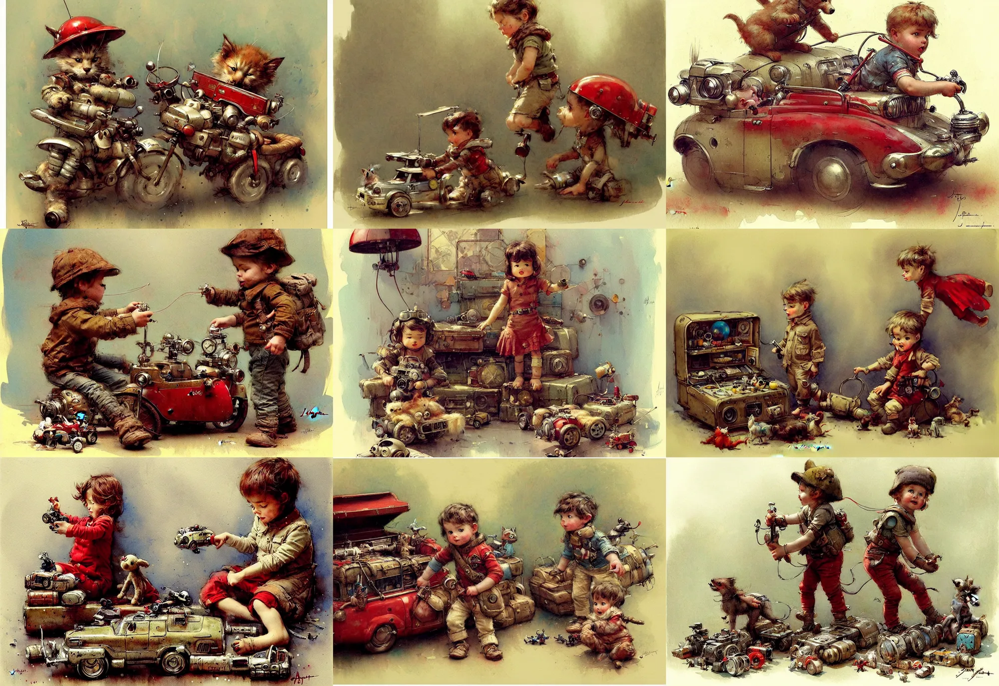 Prompt: adventurer ( ( ( ( ( 1 9 5 0 s retro future living room. muted colors. toys laying around ) ) ) ) ) by jean baptiste monge!!!!!!!!!!!!, chrome red