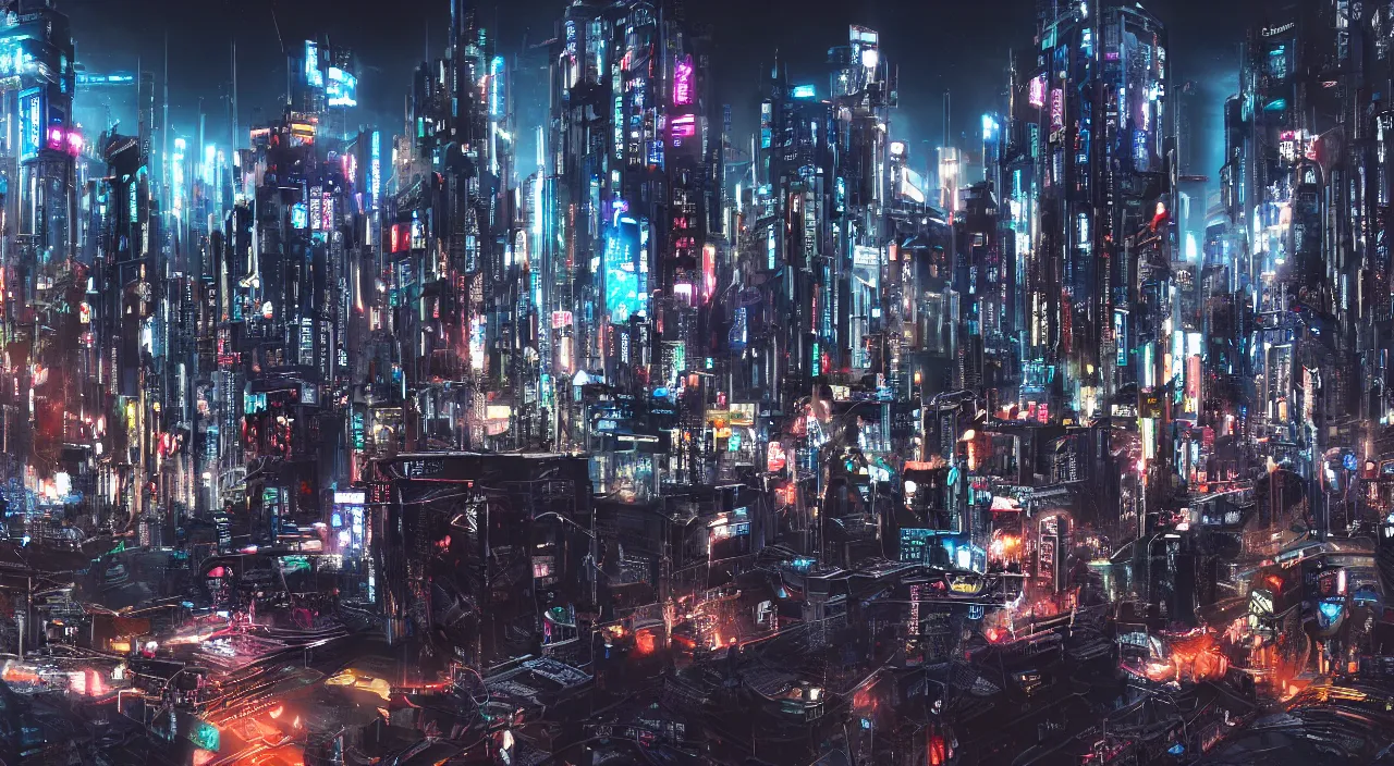 Cyberpunk city wallpaper in high definition