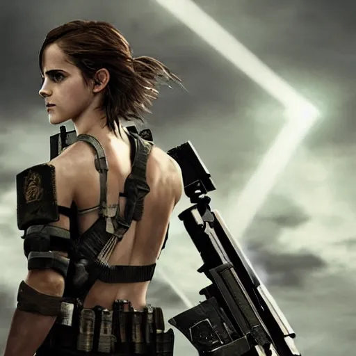 Image similar to emma watson wearing metal gear armor dramatic lighting cinematic cinematic lighting art by Richard Schmid by Yoji Shinkawa by greg rutkowski