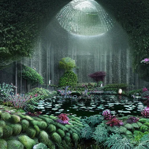 Image similar to garden of artificial immersion. herbert w. franke