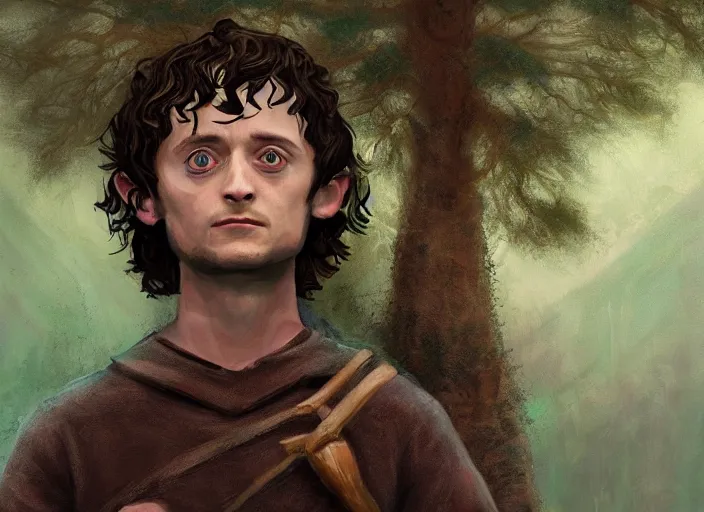 tribute sculpture of elijah wood as frodo, cartoonish | Stable ...