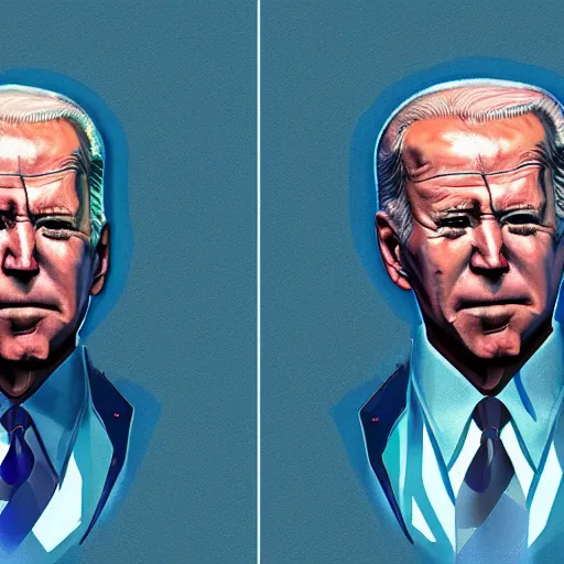 Image similar to a disco elysium portrait of sad Biden, highly detailed