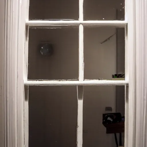 Prompt: door inside a window inside a closet inside a mirror inside a bathroom inside a door inside a window