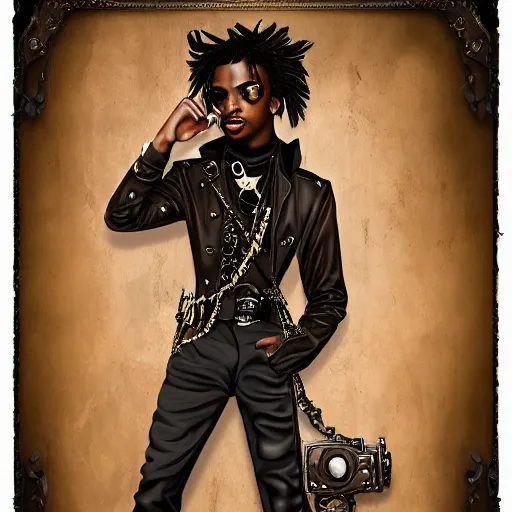 Image similar to playboi carti in steampunk style digital art 4 k the detailed super realistic