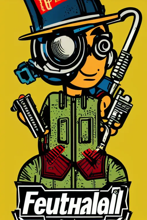 Image similar to fallout 7 6 retro futurist illustration art by butcher billy, sticker, colorful, illustration, highly detailed, simple, smooth and clean vector curves, no jagged lines, vector art, smooth andy warhol style