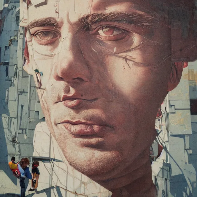 Prompt: Detailed street-art portrait of Christopher Allen Lloyd in style of Etam Cru, detailed face, high quality