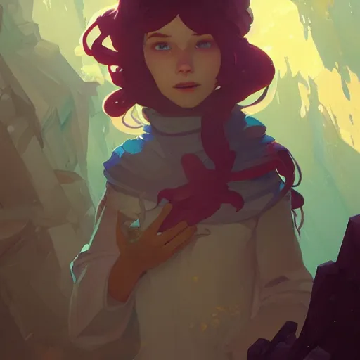 Image similar to madeline from celeste , highly detailed, digital painting, artstation, concept art, sharp focus, illustration, art by greg rutkowski and alphonse mucha