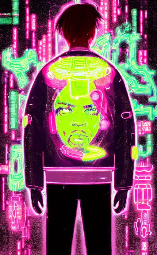 Image similar to detailed Method Man portrait Neon Operator, cyberpunk futuristic neon, reflective puffy coat, decorated with traditional Japanese ornaments by Ismail inceoglu dragan bibin hans thoma !dream detailed portrait Neon Operator Girl, cyberpunk futuristic neon, reflective puffy coat, decorated with traditional Japanese ornaments by Ismail inceoglu dragan bibin hans thoma greg rutkowski Alexandros Pyromallis Nekro Rene Maritte Illustrated, Perfect face, fine details, realistic shaded, fine-face, pretty face