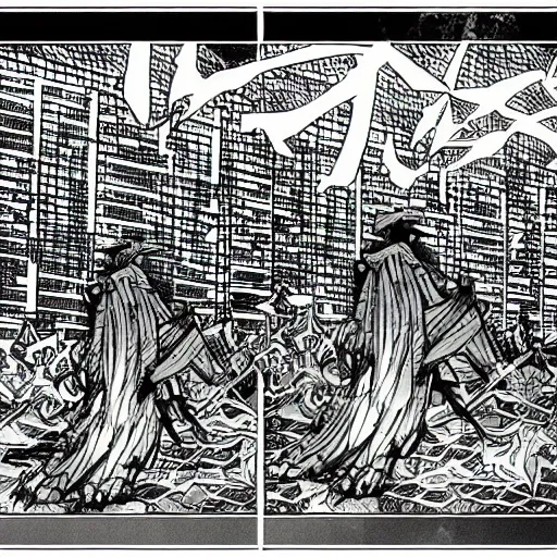 Image similar to panel from a manga , high detail