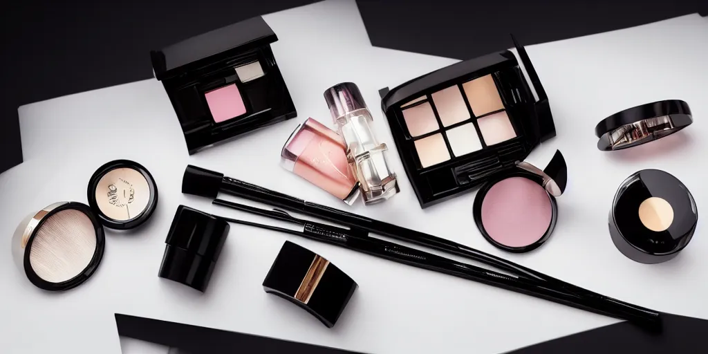 Prompt: sophisticated high-fashion cosmetic packaging on a black background, product shot, studio lighting