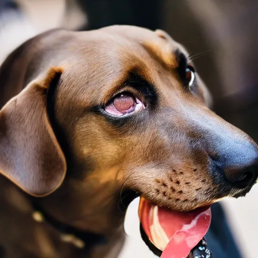 Prompt: a picture of a dog eating chocolate