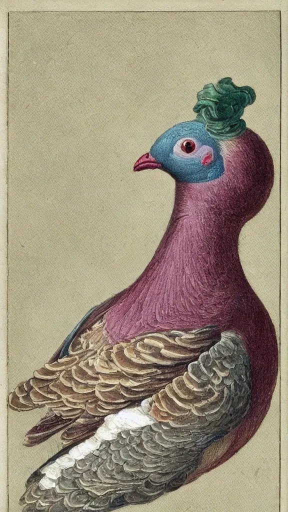 Image similar to ( ( ( ( ( rococo ) ) ) ) ) painting of a pigeon, y 2 k aesthetic, clip art