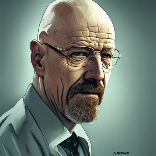 Image similar to portrait of Breaking Bad\'s Mike Ehrmantraut, elegant, intricate, headshot, highly detailed, digital painting, artstation, concept art, sharp focus, illustration, art by artgerm and greg rutkowski and alphonse mucha