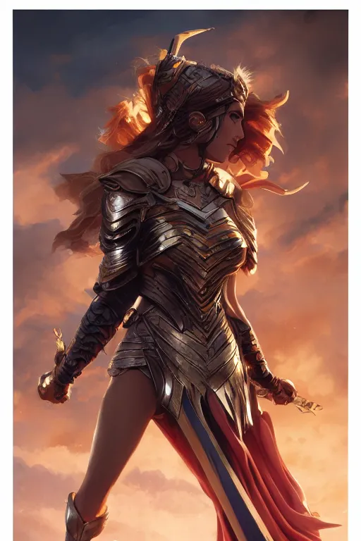 Image similar to amazon valkyrie athena, d & d, fantasy, portrait, highly detailed, headshot, digital painting, trending on artstation, concept art, sharp focus, illustration, art by artgerm and greg rutkowski and magali villeneuve