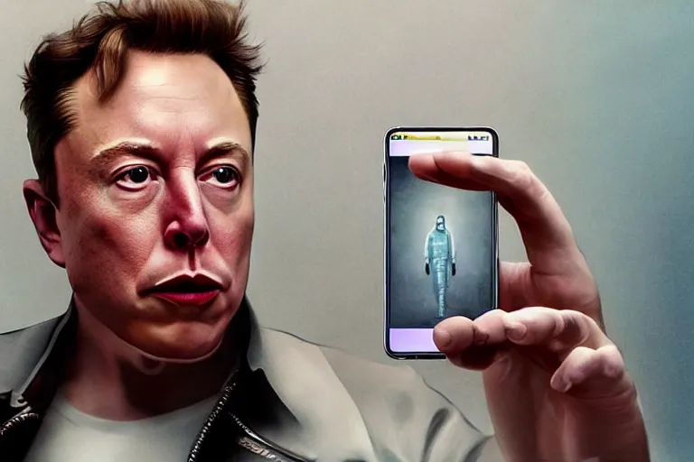 Image similar to hyperrealism aesthetic ridley scott and denis villeneuve style photography of a detailed giant elon musk, siting on a detailed ultra huge toilet and scrolling his smartphone in hyperrealism scene from detailed art house movie in style of alejandro jodorowsky and wes anderson