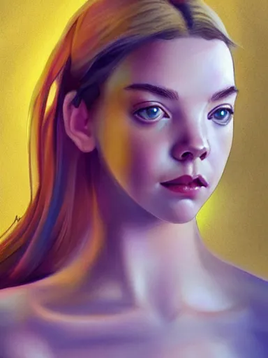 Image similar to anya taylor - joy, digital painting, artstation, highly detailed, elegant, beautiful