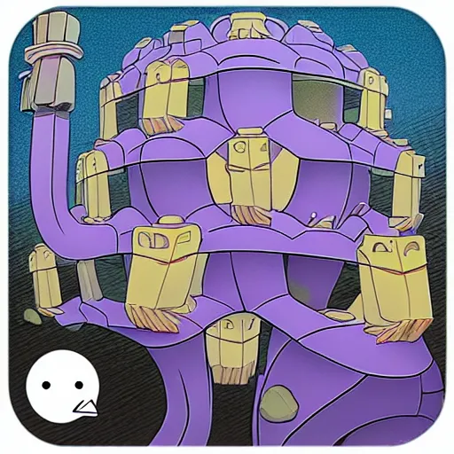 Prompt: creative app icon ,by studio ghibli ,by mc escher