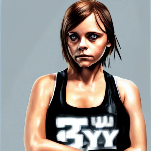 Image similar to fullbody potrait of christina ricci as professional bicyclist, hyper realistic, digital painting. art station. mood lighting, highly detailed, concept art, intricate, sharp focus, by shaun berke - h 1 2 0 0