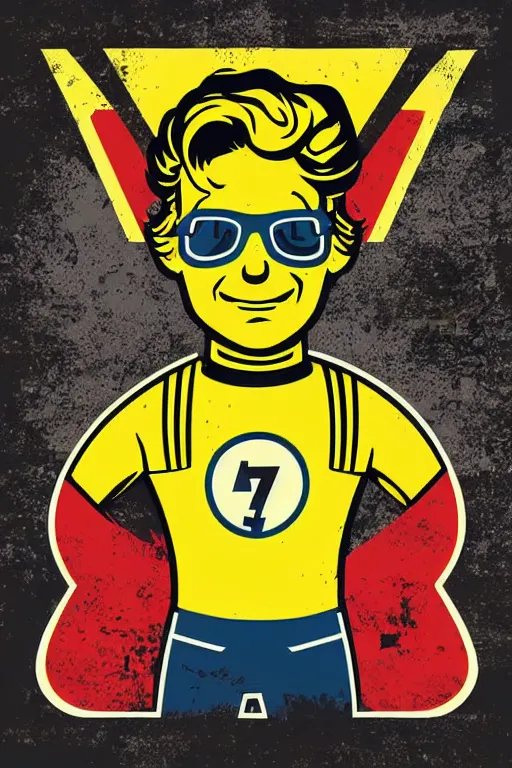 Image similar to fallout 7 6 retro futurist illustration art by butcher billy, sticker, colorful, illustration, highly detailed, simple, smooth and clean vector curves, no jagged lines, vector art, smooth andy warhol style