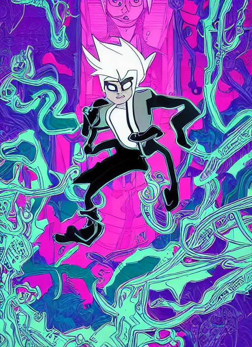 Prompt: portrait of danny phantom, an ultrafine detailed illustration by james jean, intricate linework, bright colors, final fantasy, behance contest winner, vanitas, angular, altermodern, unreal engine 5 highly rendered, global illumination, radiant light, detailed and intricate environment