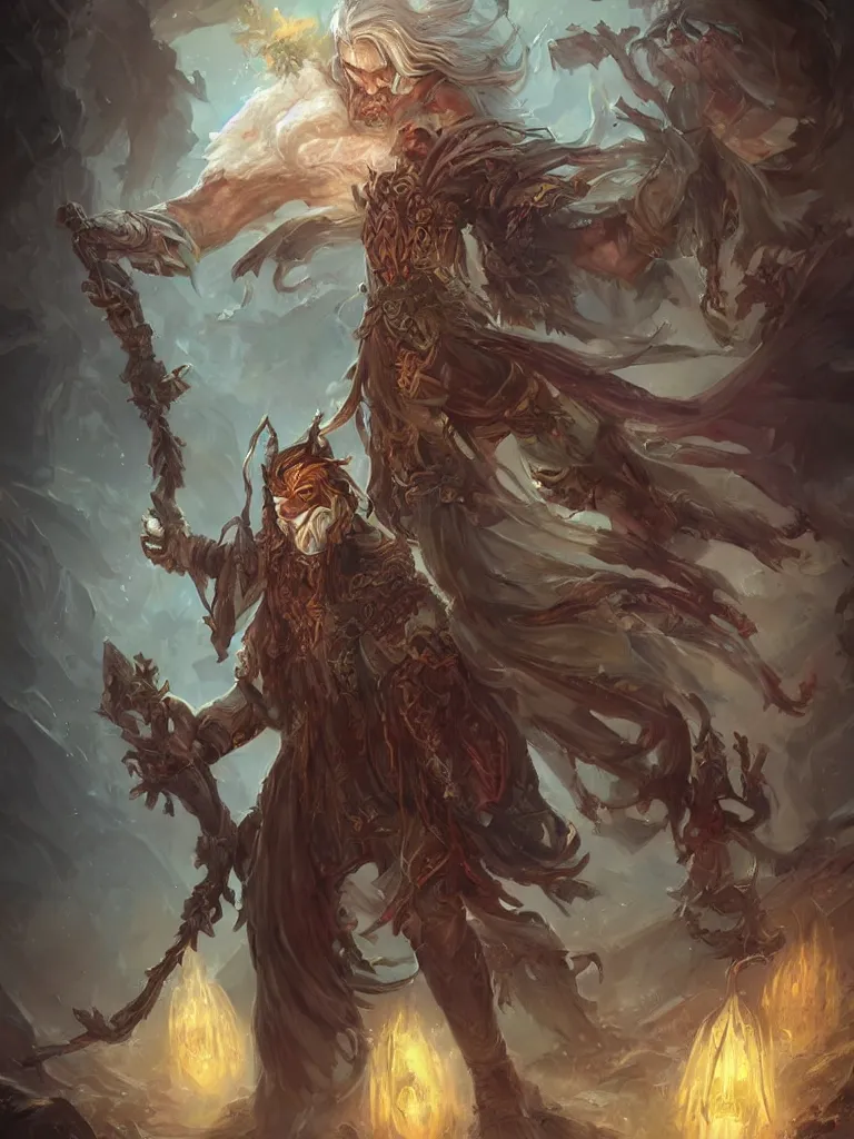 Prompt: mystic gravekeeper, legends of runeterra art style, epic fantasy style art by Dao Trong Le, fantasy epic digital art, epic fantasy card game art by Horace Hsu