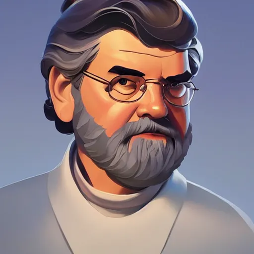 Image similar to face icon stylized minimalist george lucas, loftis, cory behance hd by jesper ejsing, by rhads, makoto shinkai and lois van baarle, ilya kuvshinov, rossdraws global illumination