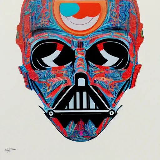 Prompt: Tristan Eaton, maximalism, undead darth vader