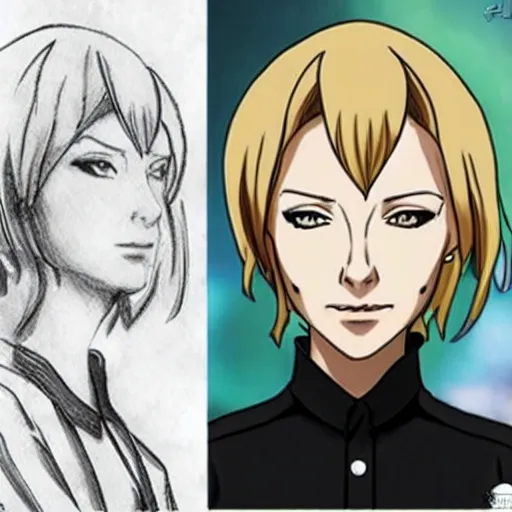 Image similar to cate blanchett as an anime character