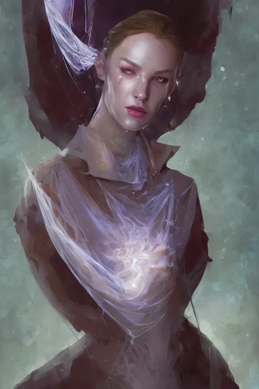 Prompt: portrait of the collar tulpa unsealer wearing dream veil by artgerm and Craig Mullins, James Jean, Andrey Ryabovichev, Mark Simonetti and Peter Morbacher 16k