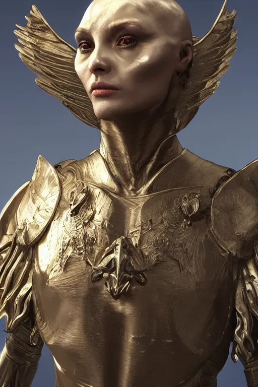 Prompt: a professional digital painting of a stuning angel in a celestial sexy armor. hyper realistic et highly detailed face and body. wojtek siudmak, trending on art station, unreal engine 5, 8 k rendering.