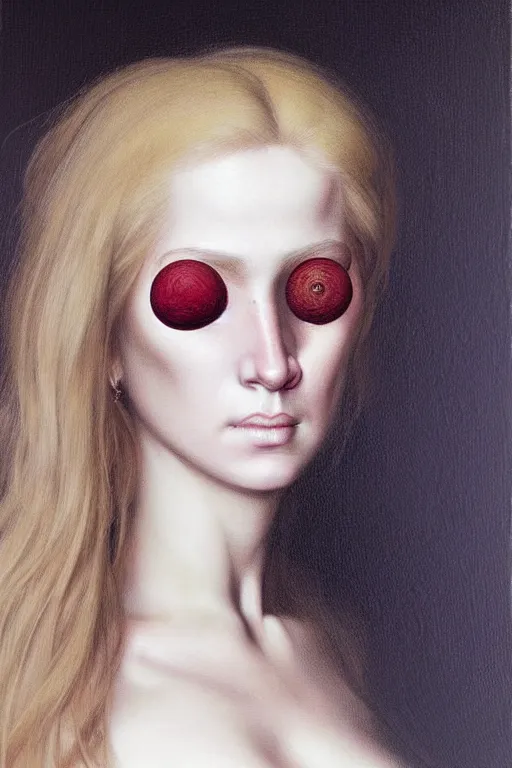 Prompt: hyper realistic portrait of blonde girl with an eyepatch in the style of wayne barlowe, gustav moreau, goward, bussiere, roberto ferri, santiago caruso, luis ricardo falero, austin osman spare