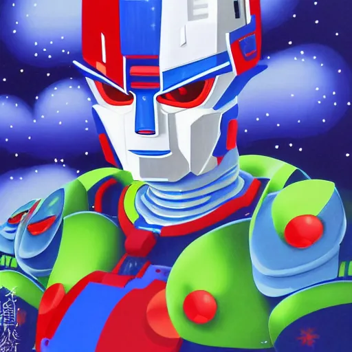 Prompt: chiho aoshima optimus prime, digital art