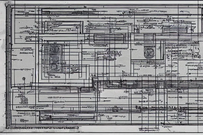 Image similar to Blueprint scheme of an armcannon