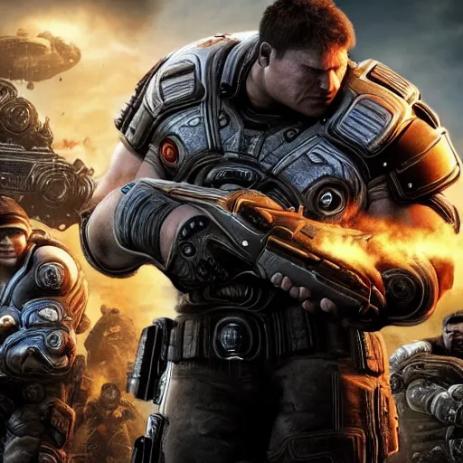 Image similar to gears of war movie 4 k detailed super realistic