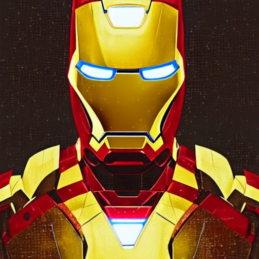 Prompt: mosaic portrait of iron man by greg rutkowski, 4k, intricate details, digital, explosion in the background