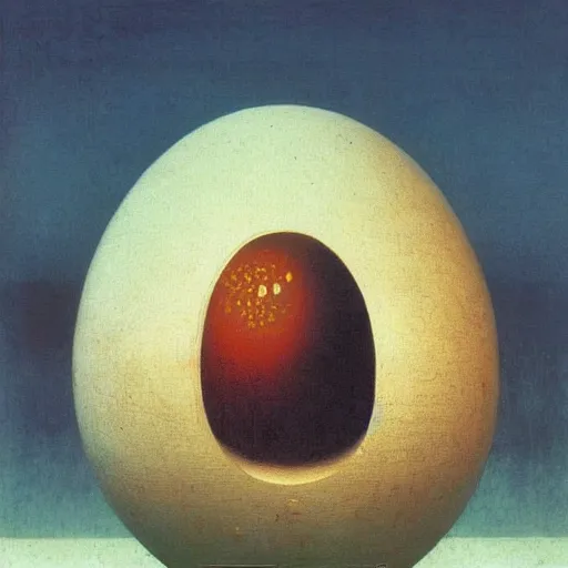 Image similar to the biggest egg ever seen, beksinski