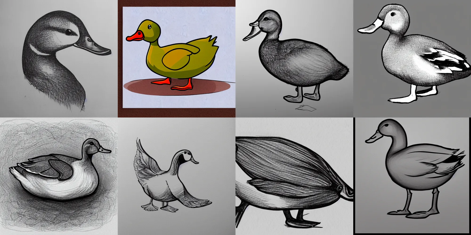 Prompt: duck, lineart, sketch