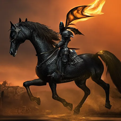 Prompt: horse as a dark souls boss artistic. illustration. 4 k. cinematic. photoreal. dark colors