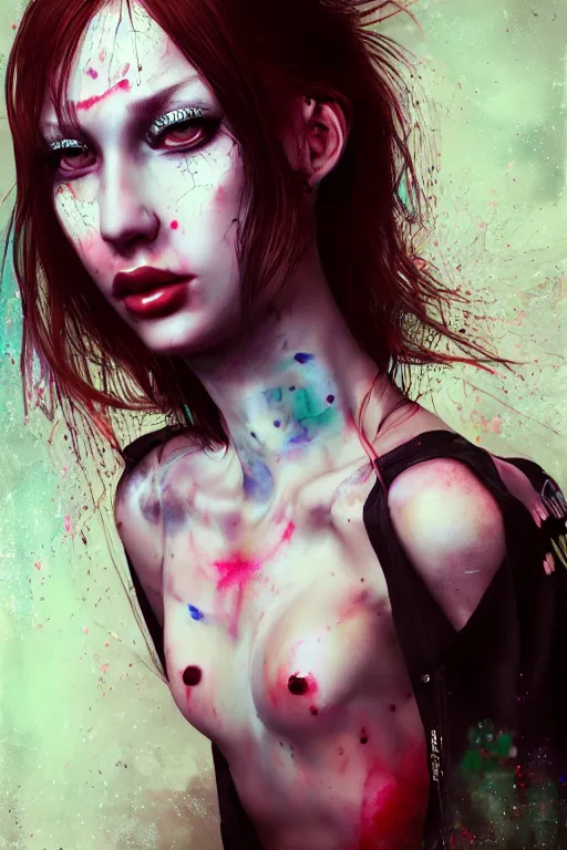 Prompt: photorealistic portrait of a rave party girl by ayami kojima and ewelina kowalczyk and alessio albi, trending on artstation