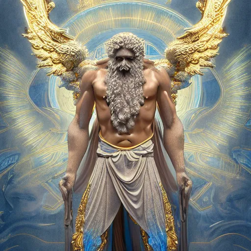 Prompt: Zeus, God, James Jean, Character Design, Gold Light, Blue Mist, 5D, 8K, Good, Refreshing, insanely detailed and intricate, hypermaximalist, elegant, ornate, hyper realistic, super detailed, Artstation, Octane render ——width 1080 —height 1920